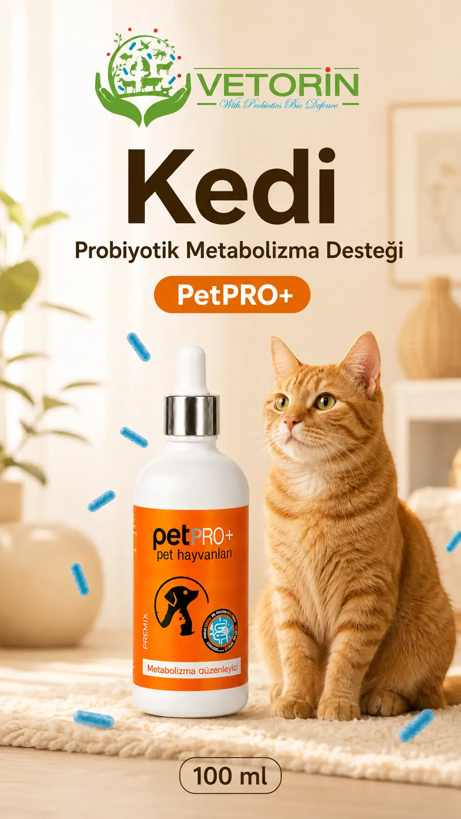 Vetorin Kedi Probiyotik Damla 100 ml